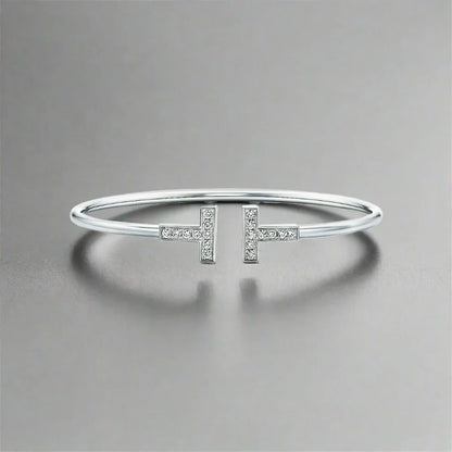 18K Celestial T Diamond Wire Bracelet