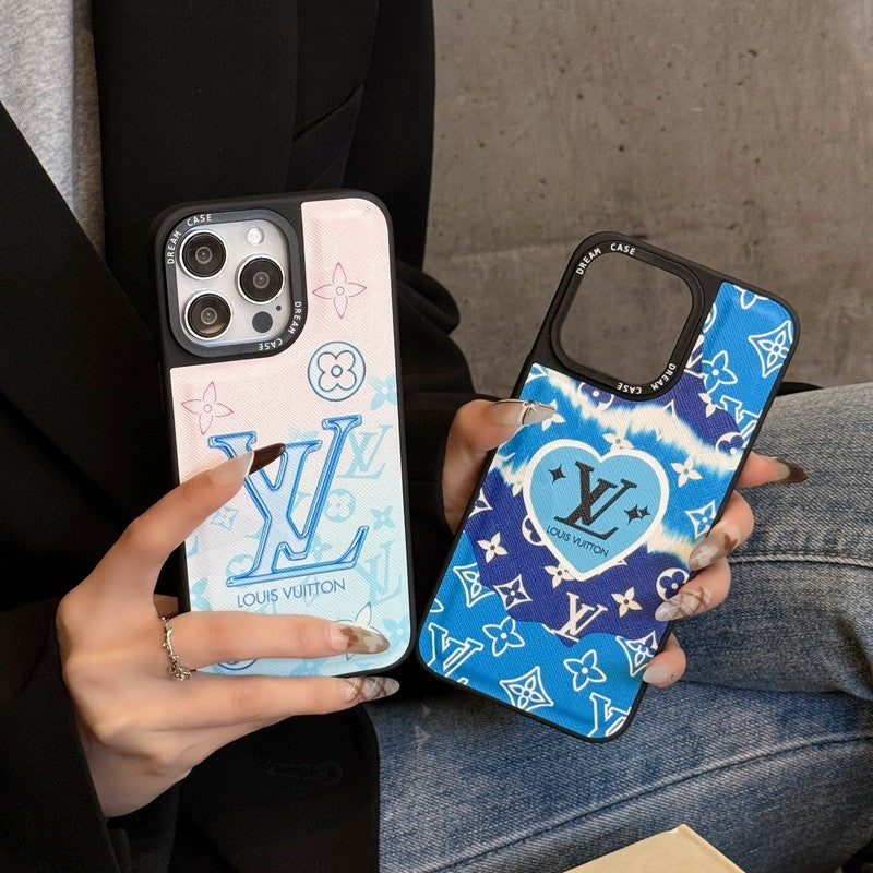 Lou Blue Leather iPhone Case