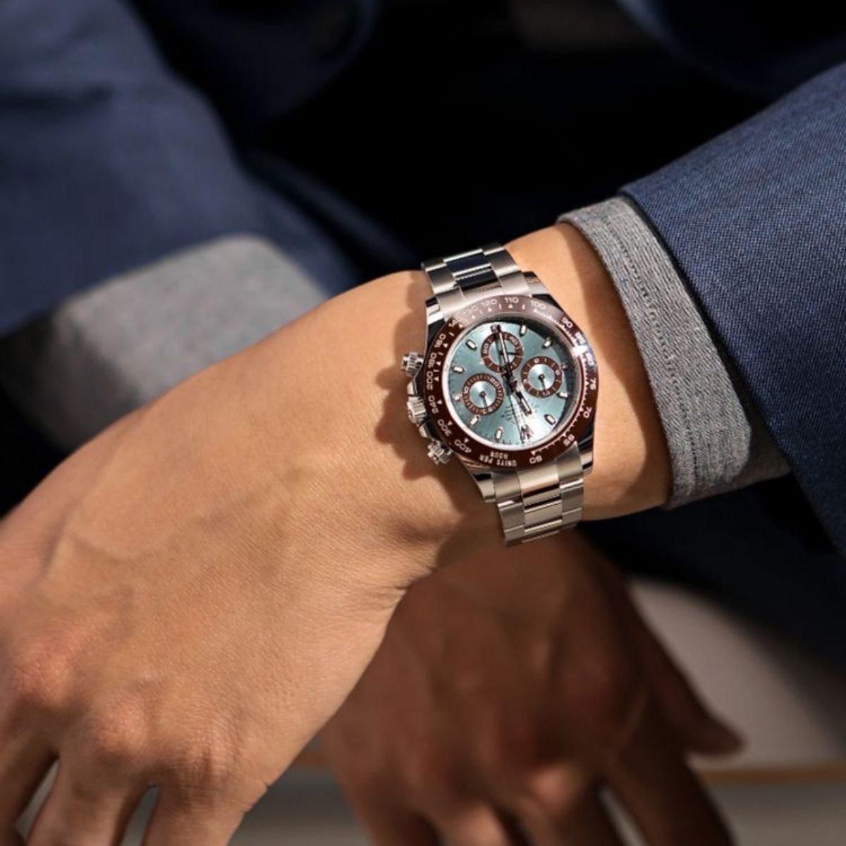 [Super Clone] Regency Racing Chronograph 40 mm Timeless The tachymetric scale Bezel Ice blue Dial 126506 8846