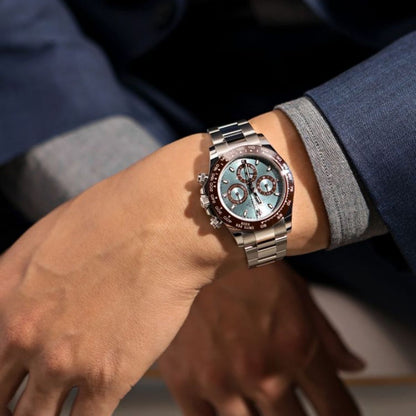 Regency Racing Chronograph 40 mm Timeless The tachymetric scale Bezel Ice blue Dial 126506 9778