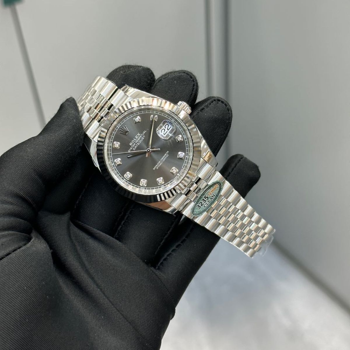 [Super Clone] Regency Classic Date 41 mm Five-Link Fluted Bezel Slate Dial 126334 7965