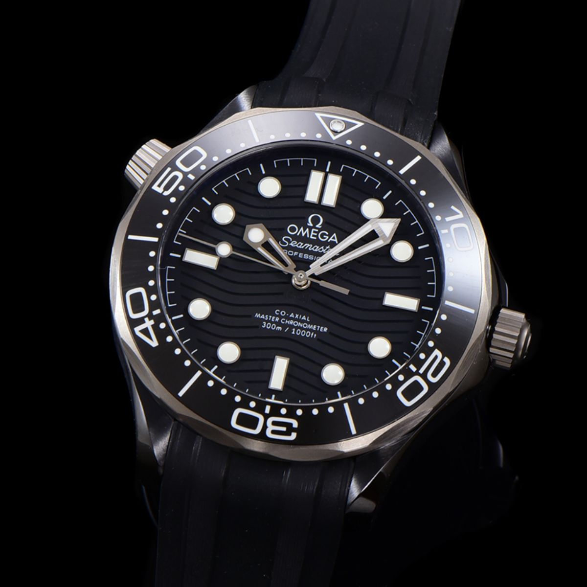 Celestial Seafarer Diver 300M 44mm Black Ceramic On Rubber Strap Black Dial 6995