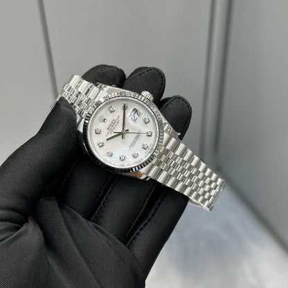 [Super Clone] Regency Classic Date 36 mm Five-Link Fluted Bezel White mother of pearl Dial 126234 6740