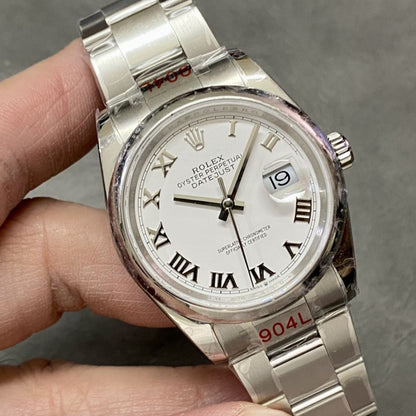 [Super Clone] Regency Classic Date 36 mm Timeless Domed Bezel White Dial 126200 8415