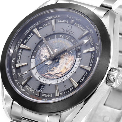 Celestial Aqua Sport Worldtimer 150M 43mm Steel On Steel Blue Dial 3692