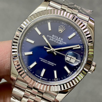[Super Clone] Regency Classic Date 36 mm Five-Link Fluted Bezel Bright blue Dial 126234 4485