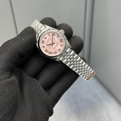 [Super Clone] Regency Classic Date 31 mm Five-Link Domed Bezel Pink Dial 278240 7284