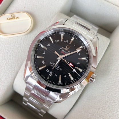 Celestial Aqua Sport 150M Traveller 43mm Steel On Steel Black Dial 7163