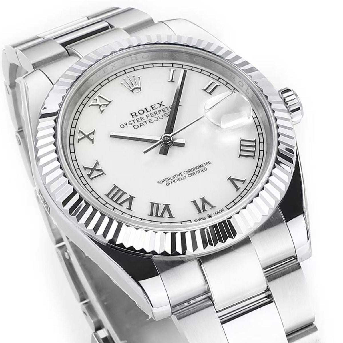 Regency Classic Date 36 mm Timeless Fluted Bezel White Dial 126234 6059