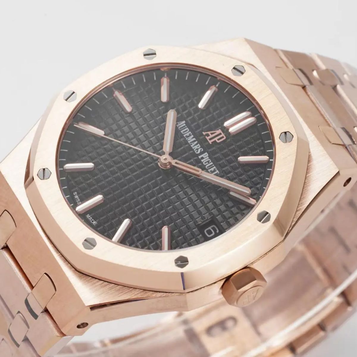 [Super Clone] Prestige Atelier Octagon Sport 41mm Black Dial Rose Gold 3379