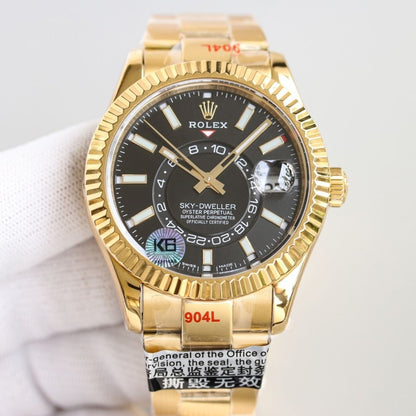 [Super Clone] Regency Dual Time 42 mm Timeless Fluted Bezel Bright black Dial 336938 9785