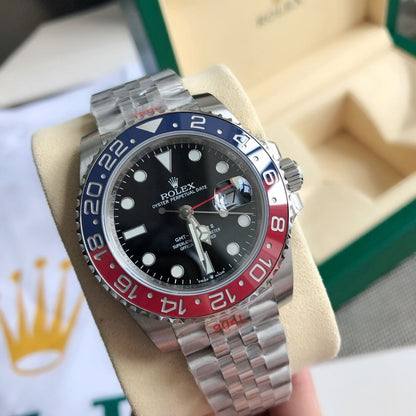 [Super Clone] Regency Traveller Traveller 40 mm Five-Link Red and blue Bezel Black Dial 126710BLRO 8790