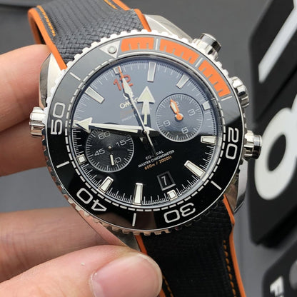 Celestial Ocean Diver 600M Chronograph 46mm Steel On Rubber Strap Black Dial 7610