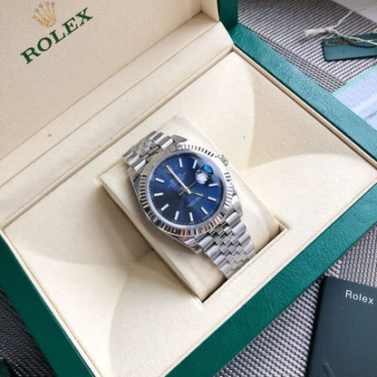 [Super Clone] Regency Classic Date 41 mm Five-Link Fluted Bezel Bright blue Dial 126334 1222