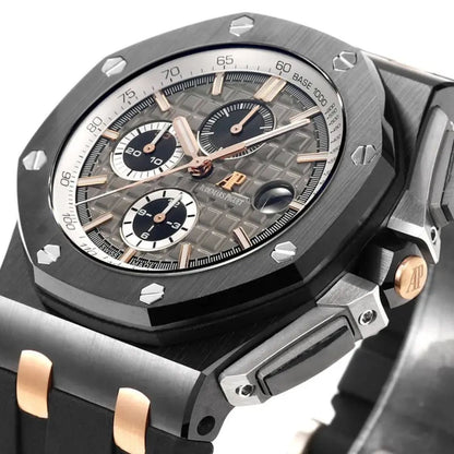 [Super Clone] Prestige Atelier Coastal Sport Chronograph 44mm Grey Dial Black Ceramic Rose Gold 2067