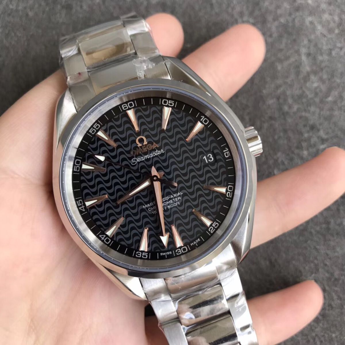Celestial Aqua Sport 150M 41mm Steel On Steel Black Dial 8195