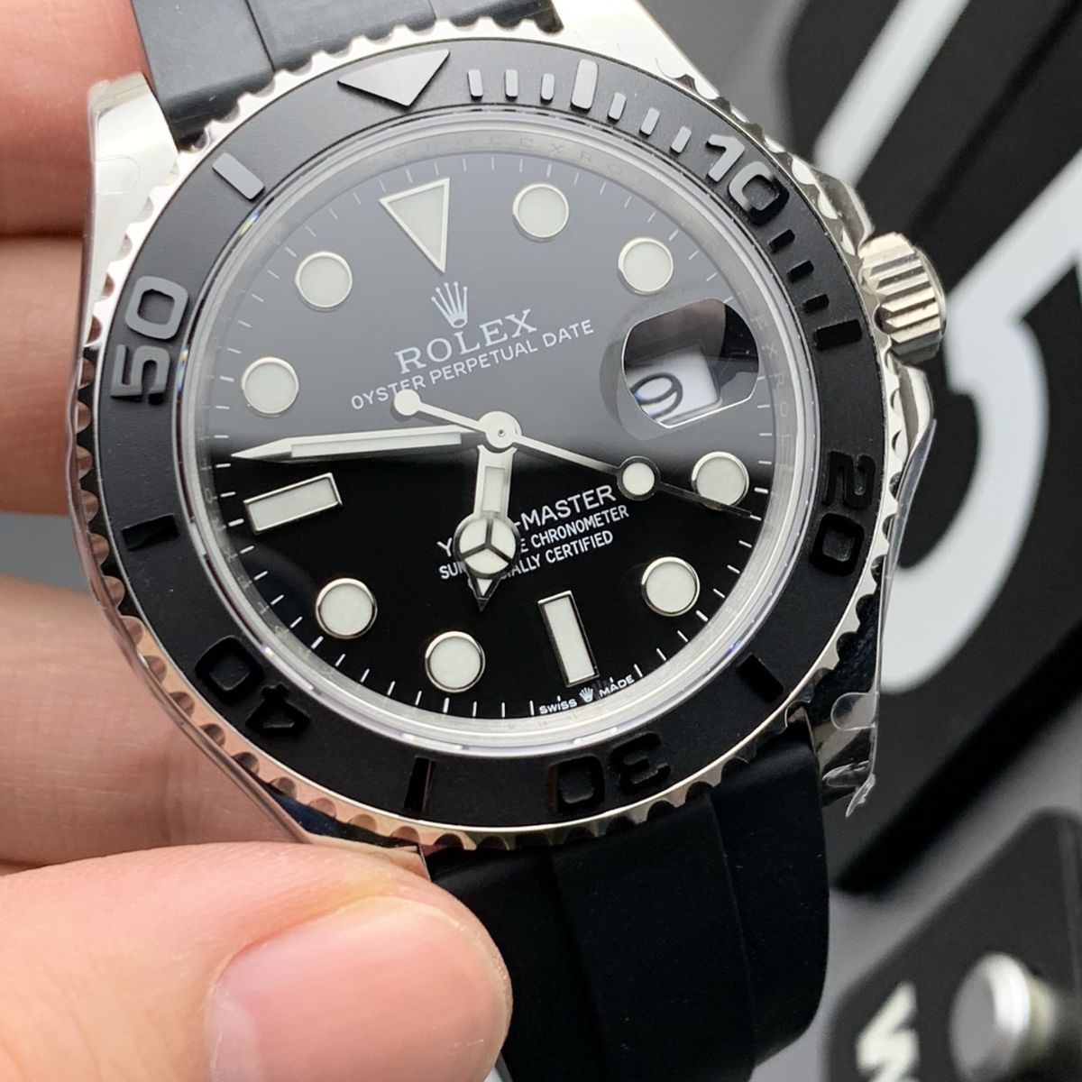 Regency Marine Master 42 mm Rubber Black ceramic Bezel Bright black Dial 226659 6195