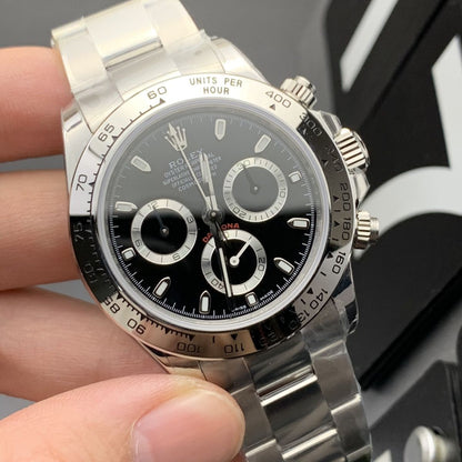 [Super Clone] Regency Racing Chronograph 40 mm Timelesssteel Steel Bezel Bright black and steel Dial 126509 3964