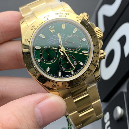 [Super Clone] Regency Racing Chronograph 40 mm Timeless Yellow Bezel Bright green Dial 2135