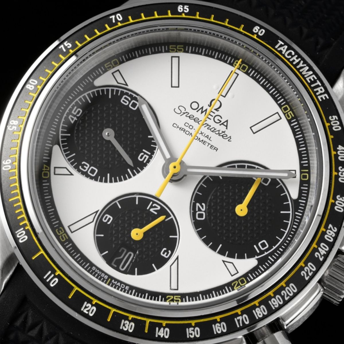 Celestial Racing Chronograph 40mm Steel On Rubber Strap White Dial 1126