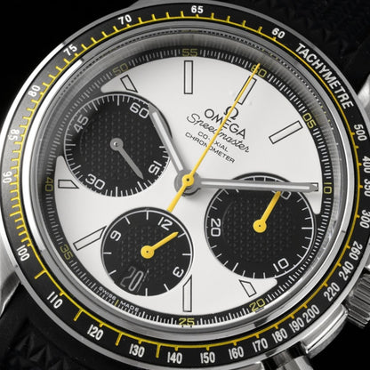 Celestial Racing Chronograph 40mm Steel On Rubber Strap White Dial 1126