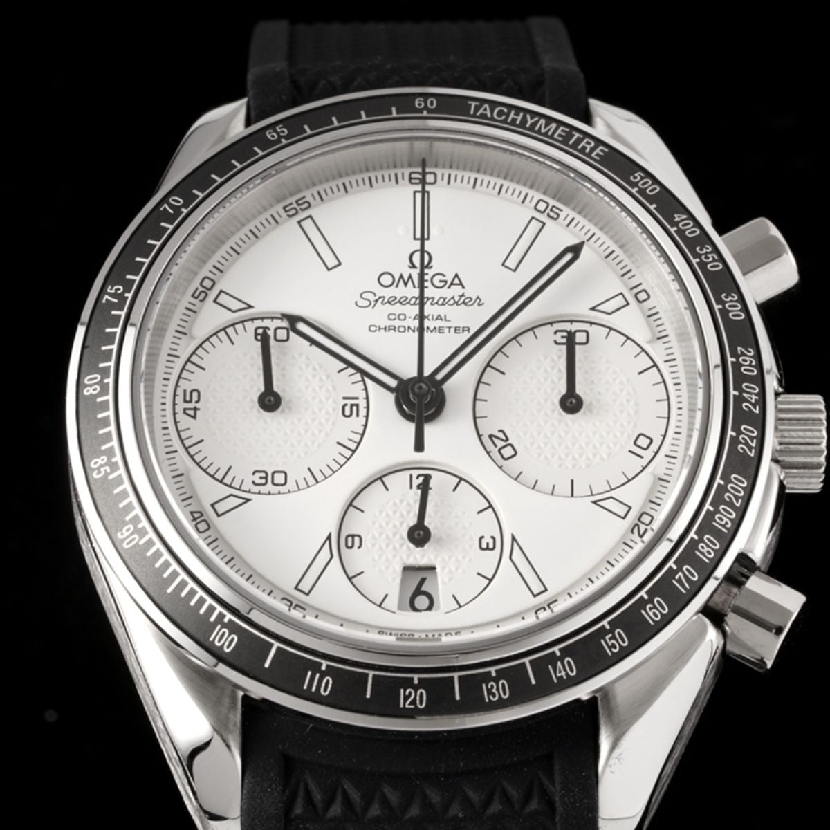 Celestial Racing Chronograph 40mm Steel On Rubber Strap White Dial 1729