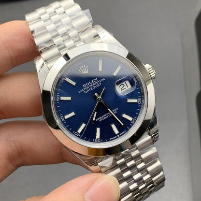 Regency Classic Date 41 mm Five-Link Smooth Bezel Bright blue Dial 126300 9079