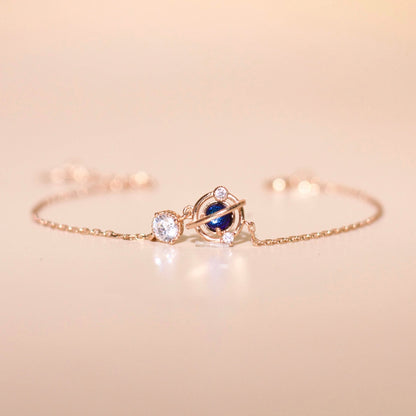 ELVORIA Eirlys Planet Bracelet – Rose Gold & Platinum Plated 925 Sterling Silver
