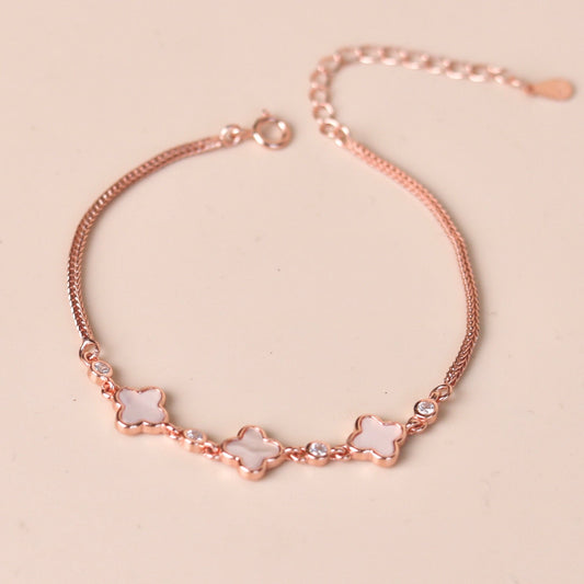ELVORIA 18K Rose Gold Plated Bracelet