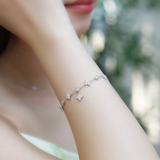 ELVORIA Lani Four-Leaf Clover Bracelet