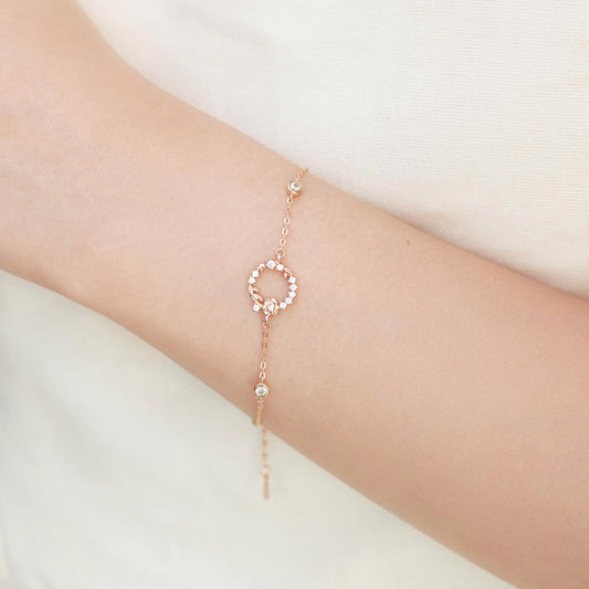ELVORIA Rose Flower Rose Gold Bracelet