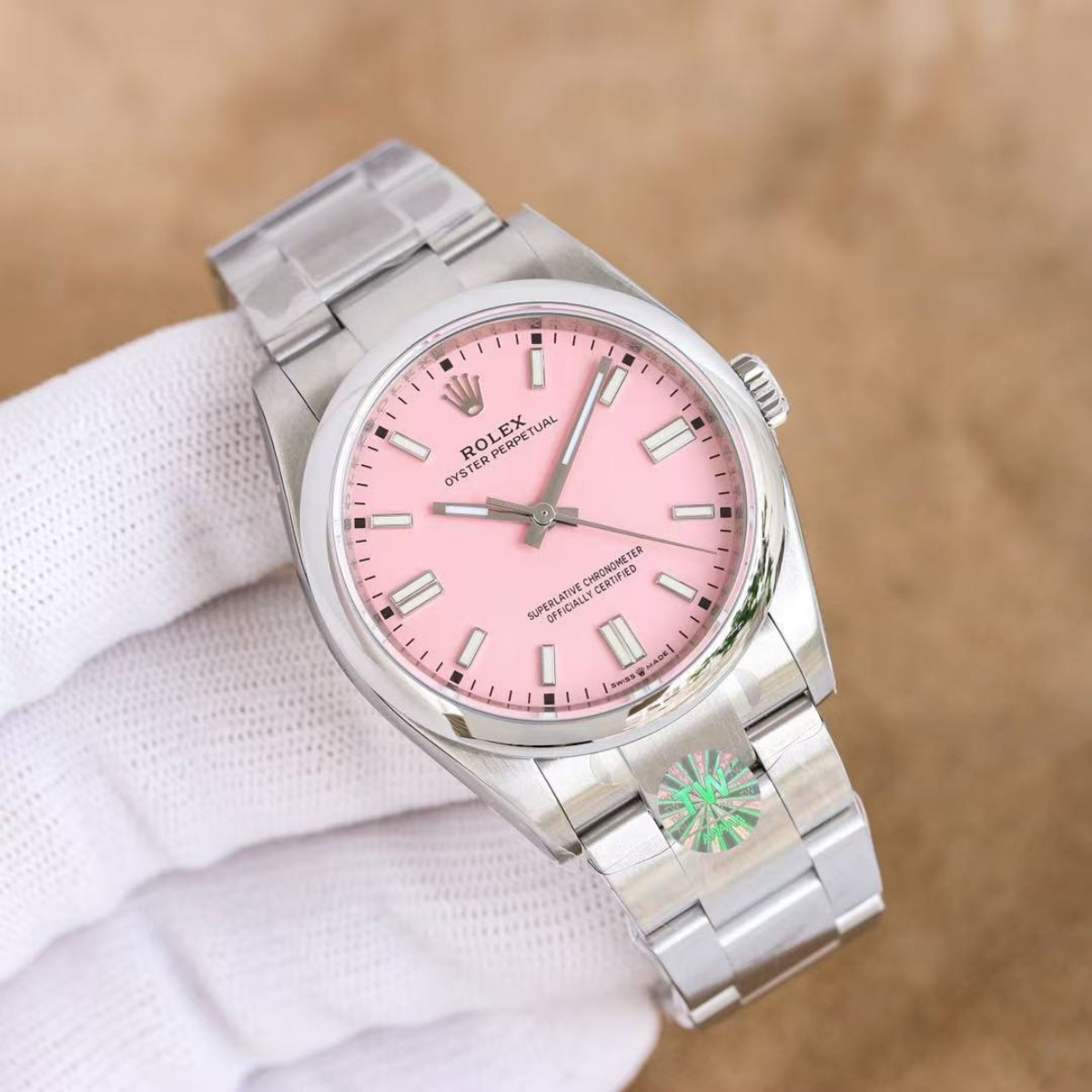 Regency Timeless Perpetual 41 mm Timeless Trapeze Bezel Candy Pink Dial 134300 7364