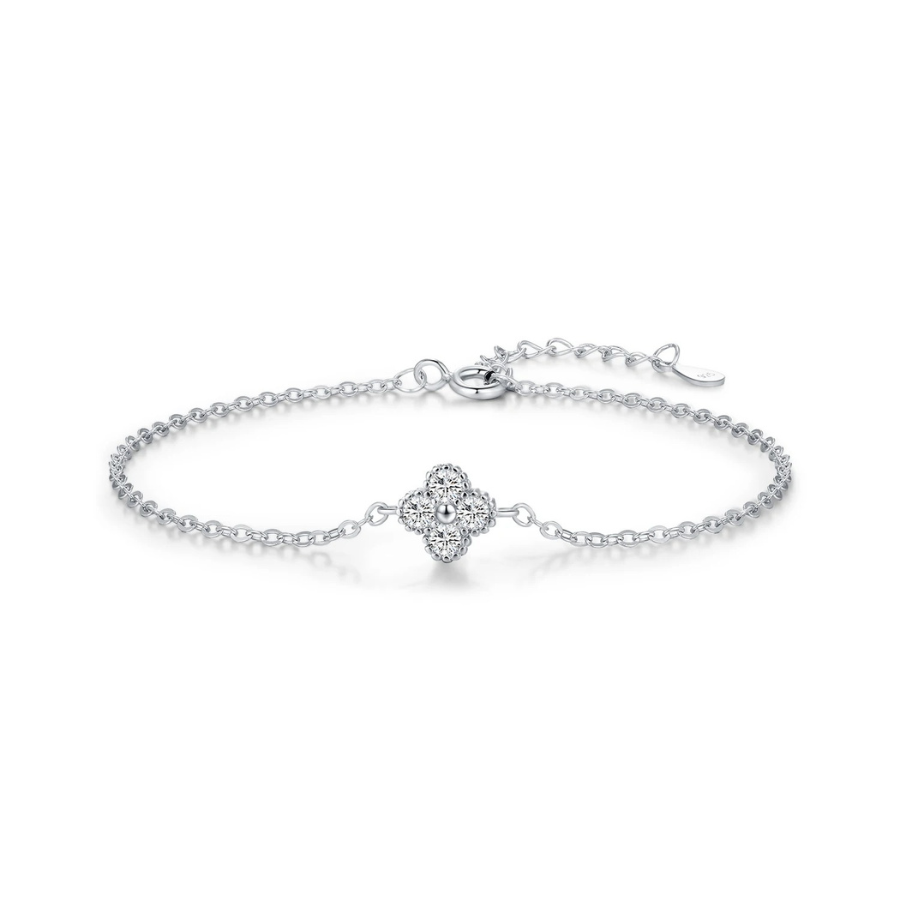 Lucky Four Leaf Clover CZ Bracelet