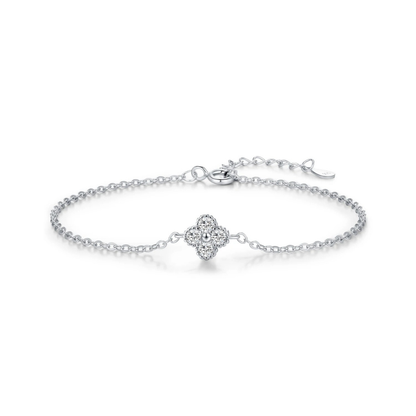 Lucky Four Leaf Clover CZ Bracelet