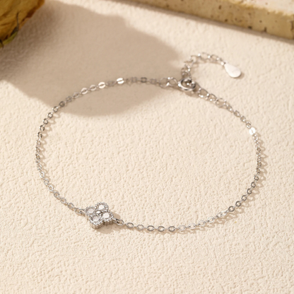 Lucky Four Leaf Clover CZ Bracelet