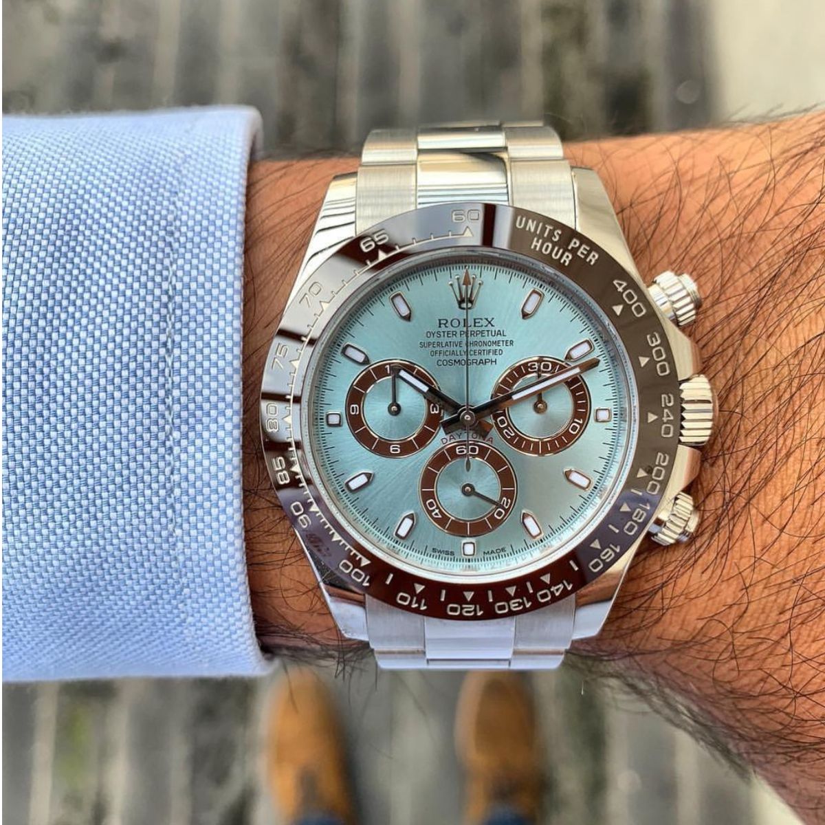 Regency Racing Chronograph 40 mm Timeless The tachymetric scale Bezel Ice blue Dial 126506 9778