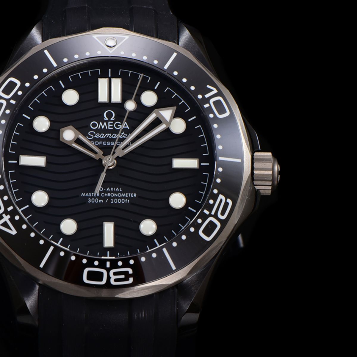 Celestial Seafarer Diver 300M 44mm Black Ceramic On Rubber Strap Black Dial 6995