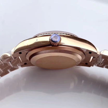 [Super Clone] Regency Weekday 36 mm Weekday Fluted Bezel Brown ombre set with diamonds Dial 128235 4803
