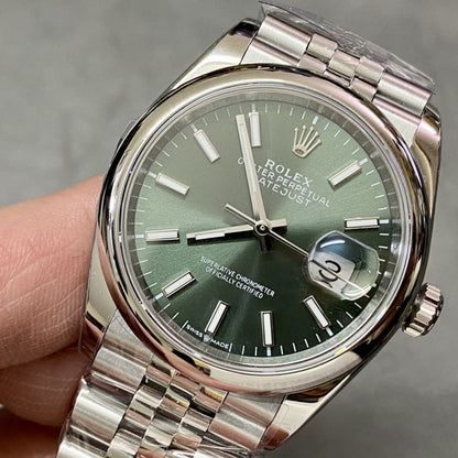 Regency Classic Date 36 mm Five-Link Domed Bezel Mint green Dial 126200 4288