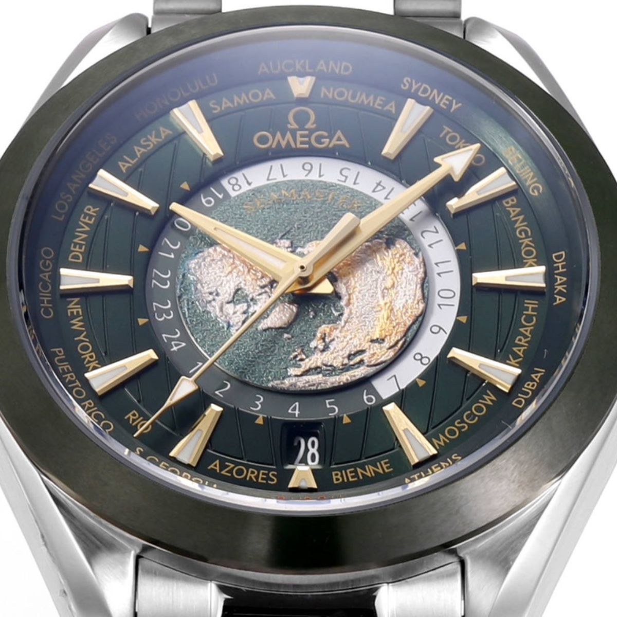 Celestial Aqua Sport Worldtimer 150M 43mm Steel On Steel Grey Dial 7764