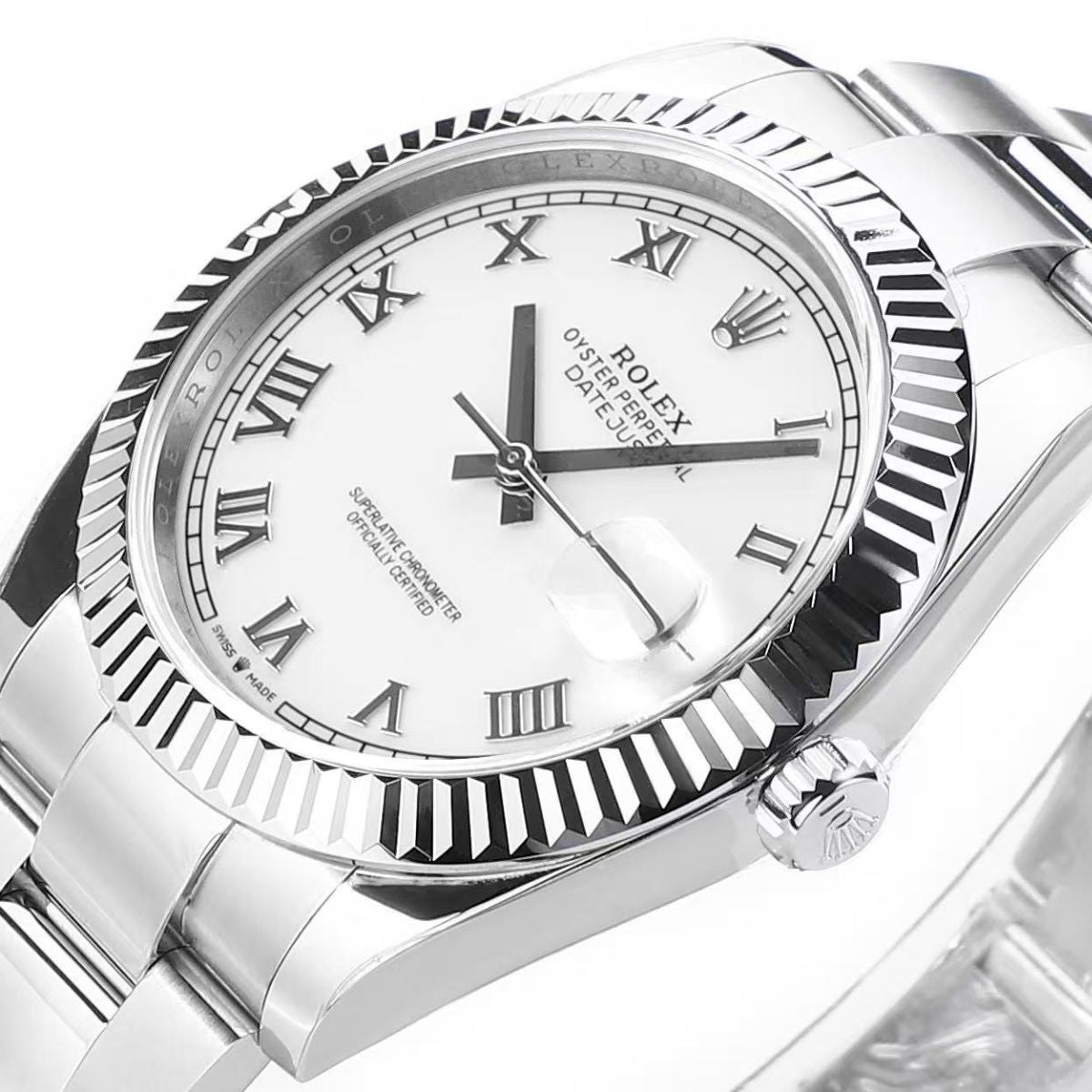 Regency Classic Date 36 mm Timeless Fluted Bezel White Dial 126234 6059