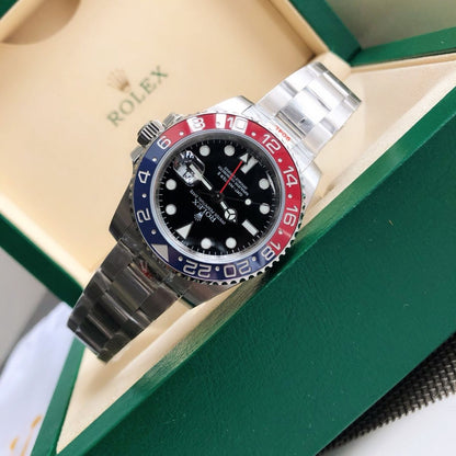 [Super Clone] Regency Traveller Traveller 40 mm Timeless Red and blue Bezel Black Dial 126710BLRO 7840