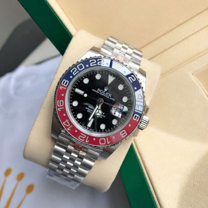 [Super Clone] Regency Traveller Traveller 40 mm Five-Link Red and blue Bezel Black Dial 126710BLRO 8790