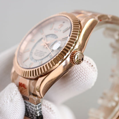 Regency Dual Time 42 mm Timeless Fluted Bezel Intense white Dial 336935 4650