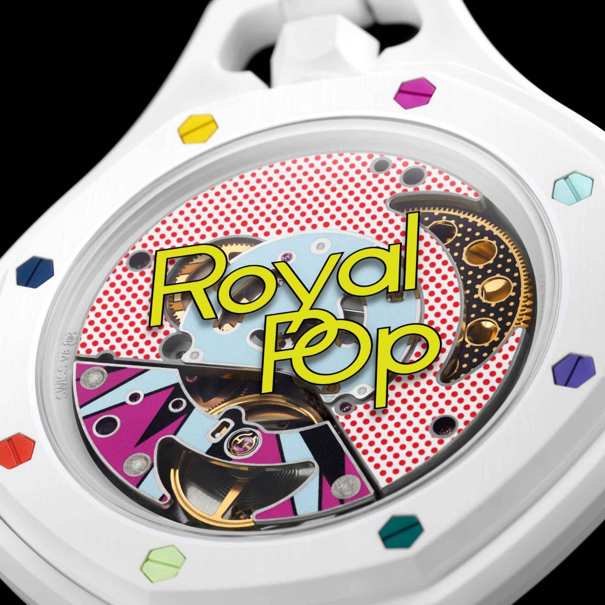 Swiss Pop Art Huit Blanc Ceramic Watch 7193