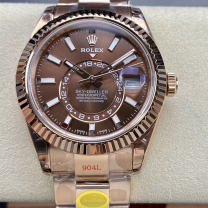 [Super Clone] Regency Dual Time 42 mm Timeless Fluted Bezel Chocolate Dial 336935 3292