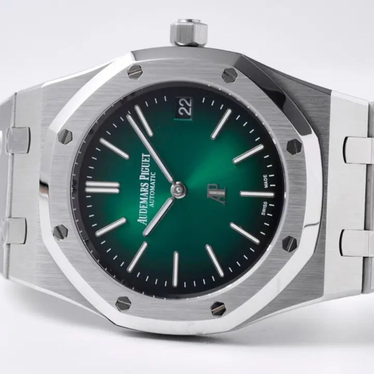 [Super Clone] Prestige Atelier Octagon Sport Jumbo Extra Thin 39mm Green Dial Platinum 7789