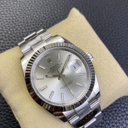 [Super Clone] Regency Classic Date 41 mm Timeless Fluted Bezel Silver Dial 126334 9532
