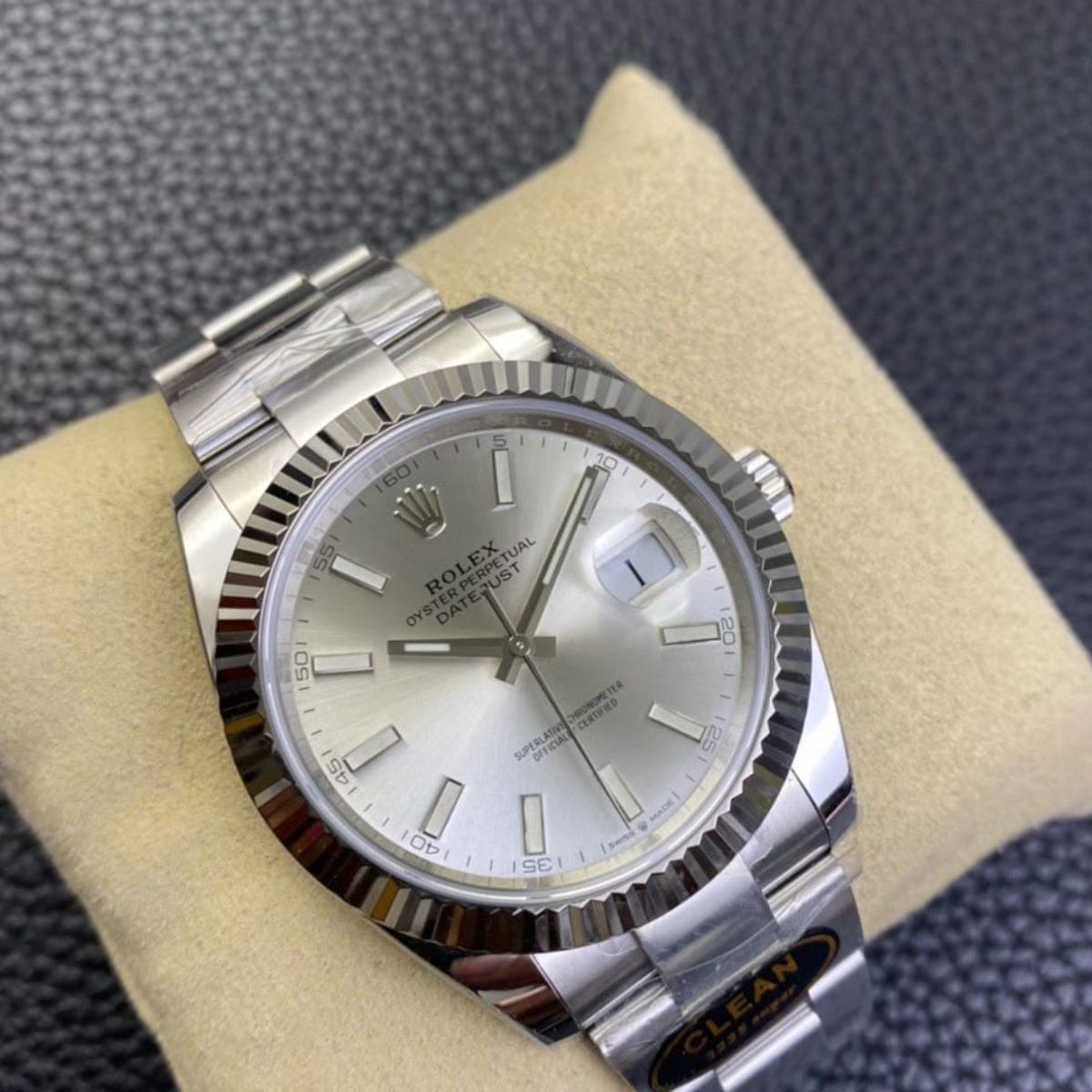 Regency Classic Date 41 mm Five-Link Fluted Bezel Silver Dial 126234 2784