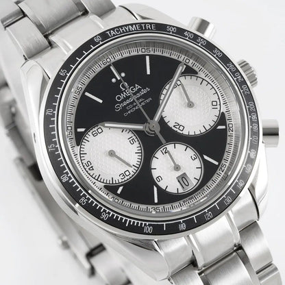 Celestial Racing Chronograph 40mm Steel On Steel Black Silver Dial 8424
